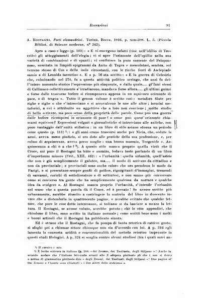 Atene e Roma bullettino della società italiana della diffusione e l'incoraggiamento degli studi classici