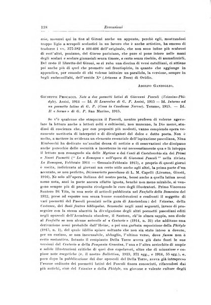 Atene e Roma bullettino della società italiana della diffusione e l'incoraggiamento degli studi classici