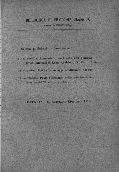 Atene e Roma bullettino della società italiana della diffusione e l'incoraggiamento degli studi classici