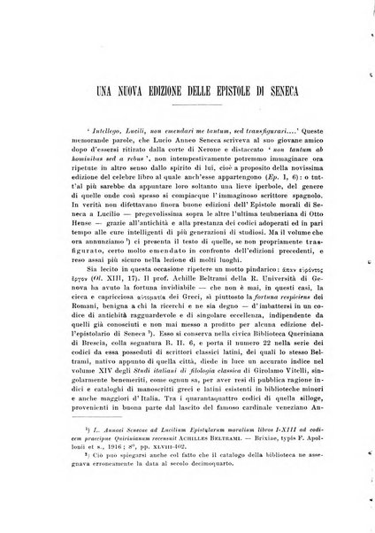 Atene e Roma bullettino della società italiana della diffusione e l'incoraggiamento degli studi classici