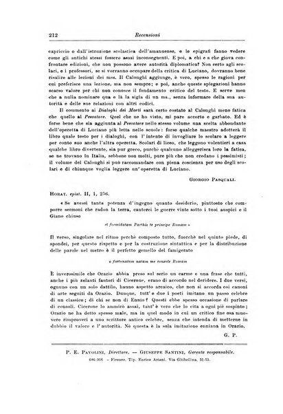 Atene e Roma bullettino della società italiana della diffusione e l'incoraggiamento degli studi classici