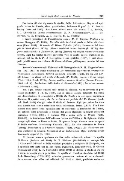 Atene e Roma bullettino della società italiana della diffusione e l'incoraggiamento degli studi classici