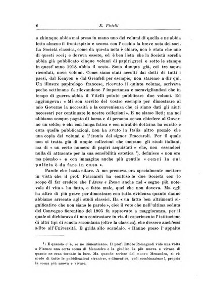 Atene e Roma bullettino della società italiana della diffusione e l'incoraggiamento degli studi classici