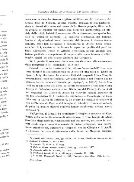 Atene e Roma bullettino della società italiana della diffusione e l'incoraggiamento degli studi classici