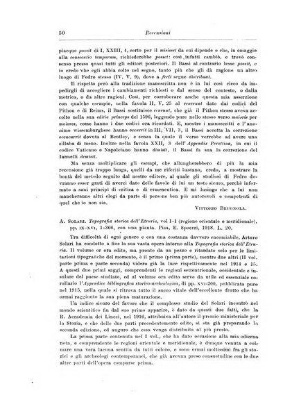 Atene e Roma bullettino della società italiana della diffusione e l'incoraggiamento degli studi classici