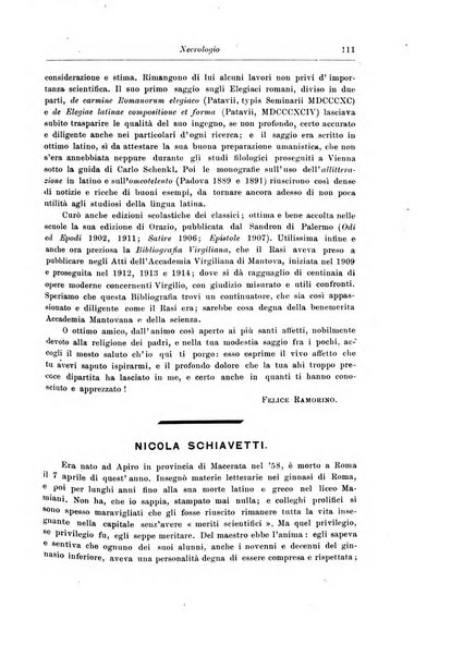 Atene e Roma bullettino della società italiana della diffusione e l'incoraggiamento degli studi classici