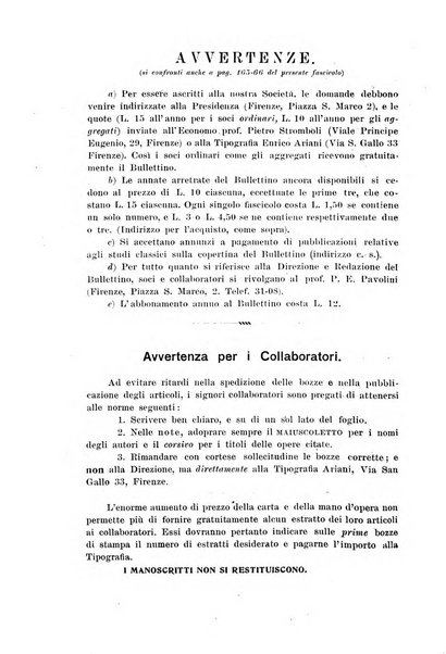 Atene e Roma bullettino della società italiana della diffusione e l'incoraggiamento degli studi classici