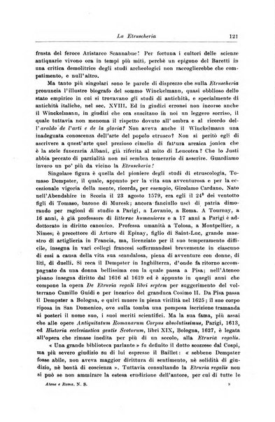 Atene e Roma bullettino della società italiana della diffusione e l'incoraggiamento degli studi classici