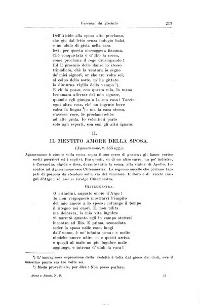 Atene e Roma bullettino della società italiana della diffusione e l'incoraggiamento degli studi classici