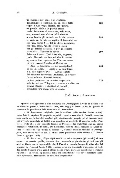 Atene e Roma bullettino della società italiana della diffusione e l'incoraggiamento degli studi classici