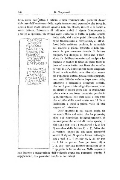 Atene e Roma bullettino della società italiana della diffusione e l'incoraggiamento degli studi classici