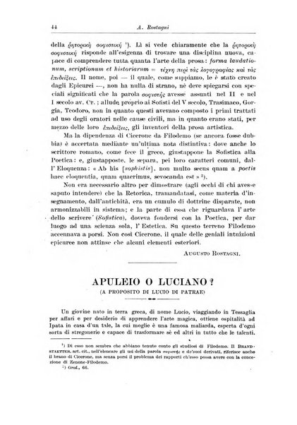 Atene e Roma bullettino della società italiana della diffusione e l'incoraggiamento degli studi classici