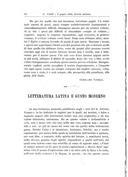 Atene e Roma bullettino della società italiana della diffusione e l'incoraggiamento degli studi classici