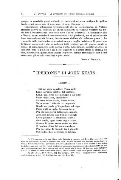 Atene e Roma bullettino della società italiana della diffusione e l'incoraggiamento degli studi classici