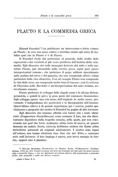 Atene e Roma bullettino della società italiana della diffusione e l'incoraggiamento degli studi classici