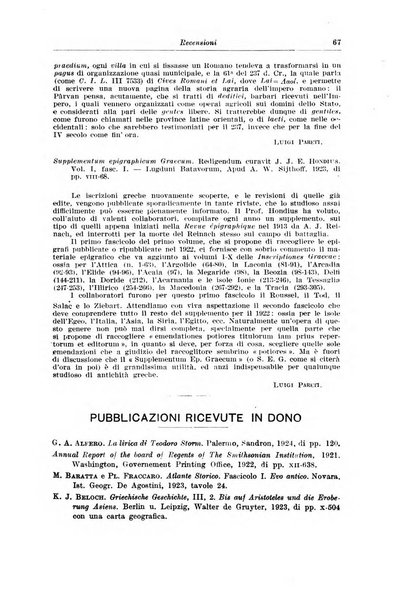 Atene e Roma bullettino della società italiana della diffusione e l'incoraggiamento degli studi classici