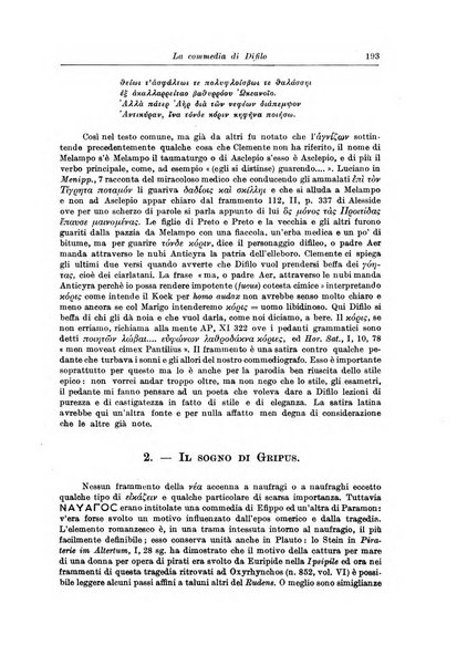 Atene e Roma bullettino della società italiana della diffusione e l'incoraggiamento degli studi classici