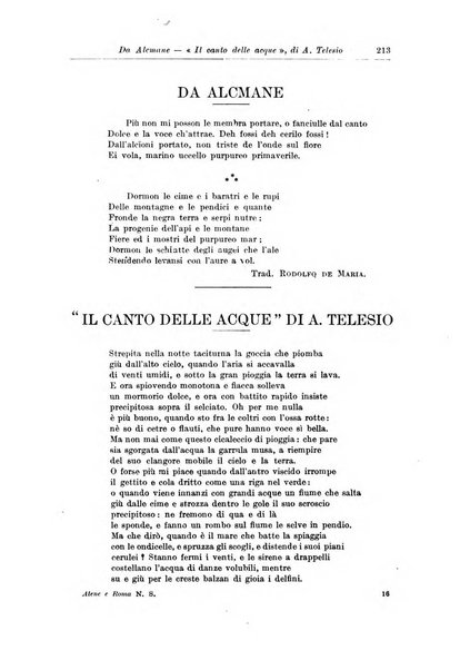 Atene e Roma bullettino della società italiana della diffusione e l'incoraggiamento degli studi classici