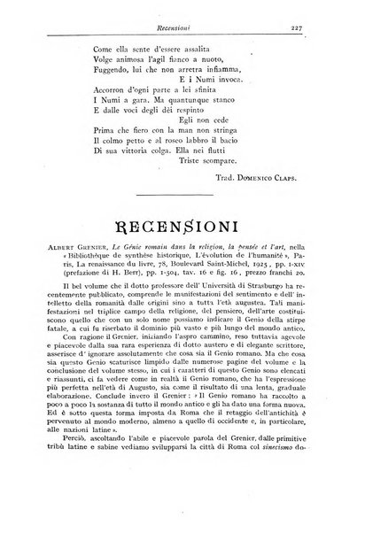 Atene e Roma bullettino della società italiana della diffusione e l'incoraggiamento degli studi classici