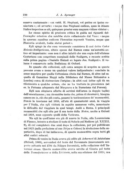 Atene e Roma bullettino della società italiana della diffusione e l'incoraggiamento degli studi classici