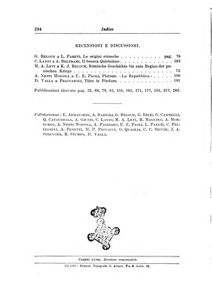 Atene e Roma bullettino della società italiana della diffusione e l'incoraggiamento degli studi classici