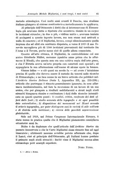 Atene e Roma bullettino della società italiana della diffusione e l'incoraggiamento degli studi classici