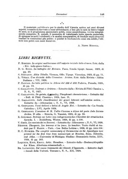 Atene e Roma bullettino della società italiana della diffusione e l'incoraggiamento degli studi classici