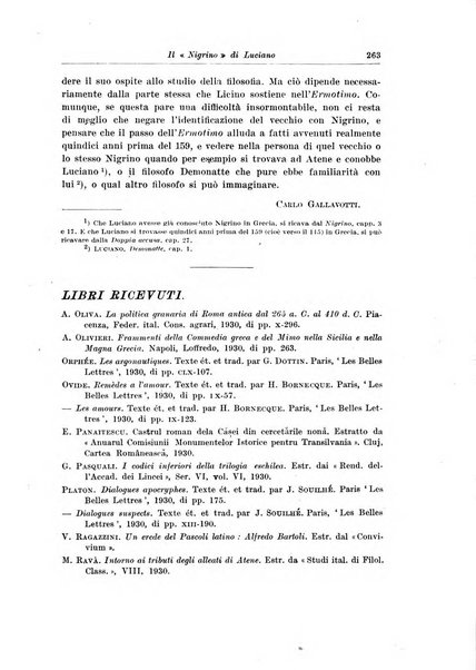 Atene e Roma bullettino della società italiana della diffusione e l'incoraggiamento degli studi classici