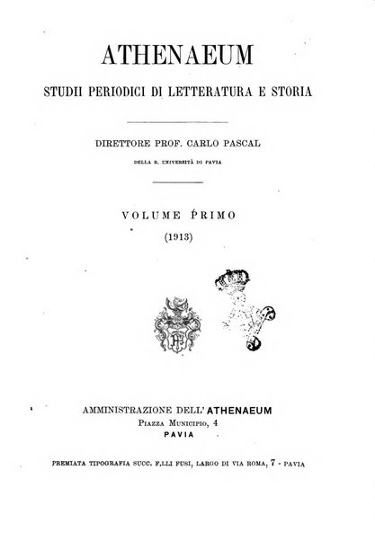 Athenaeum studi periodici di letteratura e storia