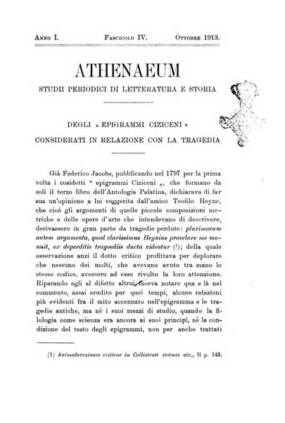 Athenaeum studi periodici di letteratura e storia