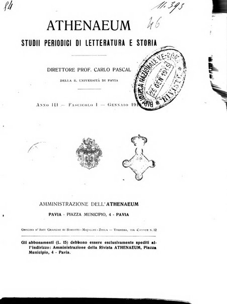 Athenaeum studi periodici di letteratura e storia