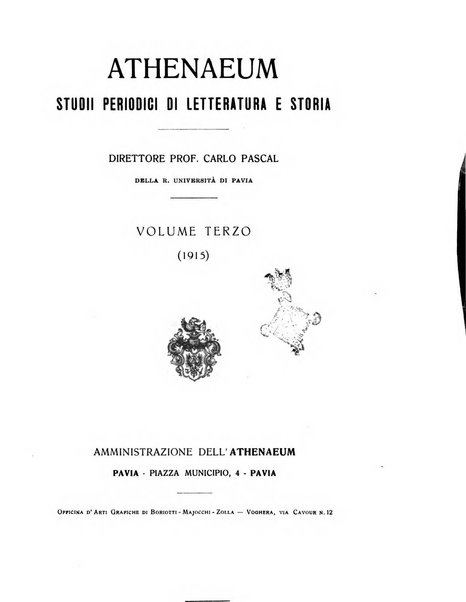 Athenaeum studi periodici di letteratura e storia