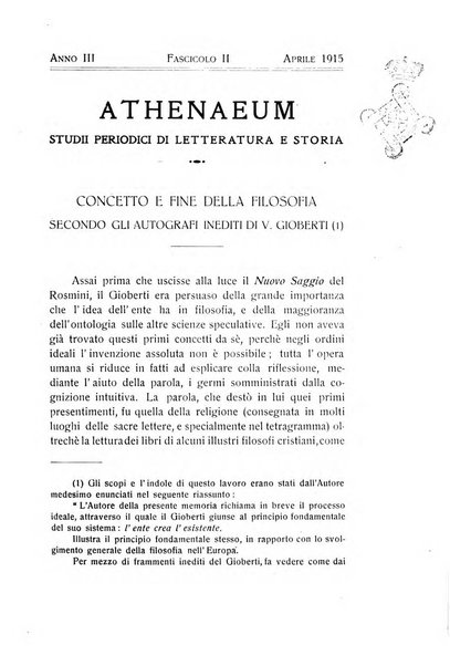 Athenaeum studi periodici di letteratura e storia