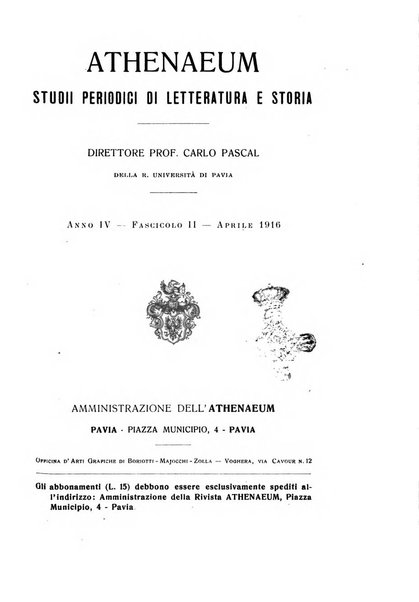 Athenaeum studi periodici di letteratura e storia