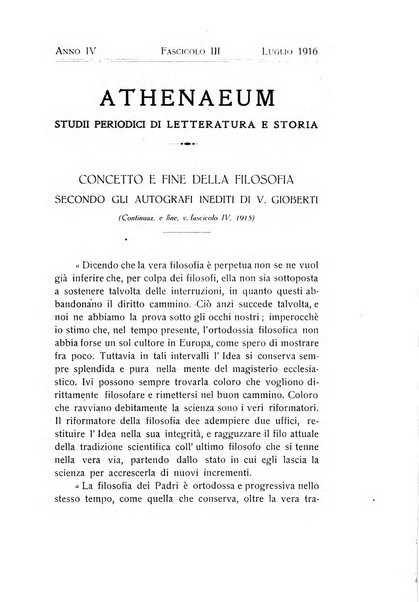 Athenaeum studi periodici di letteratura e storia