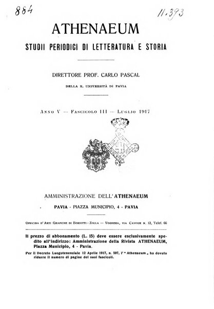 Athenaeum studi periodici di letteratura e storia