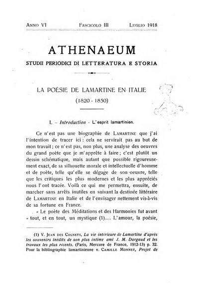 Athenaeum studi periodici di letteratura e storia