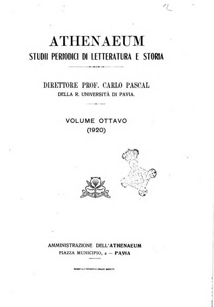 Athenaeum studi periodici di letteratura e storia