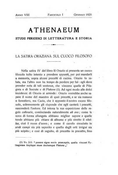 Athenaeum studi periodici di letteratura e storia