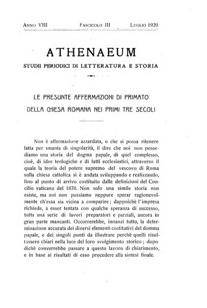 Athenaeum studi periodici di letteratura e storia