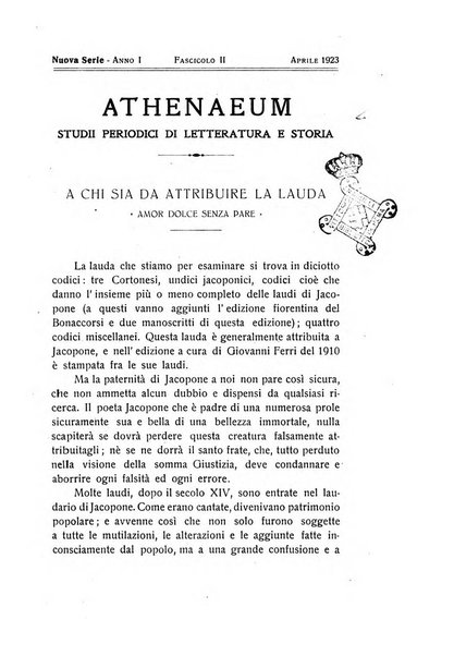 Athenaeum studi periodici di letteratura e storia