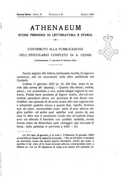 Athenaeum studi periodici di letteratura e storia