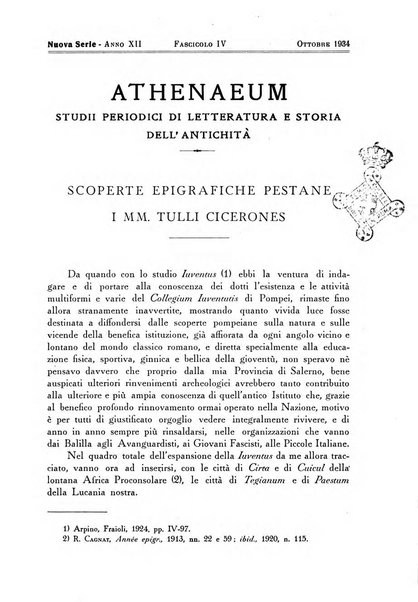 Athenaeum studi periodici di letteratura e storia