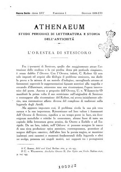 Athenaeum studi periodici di letteratura e storia