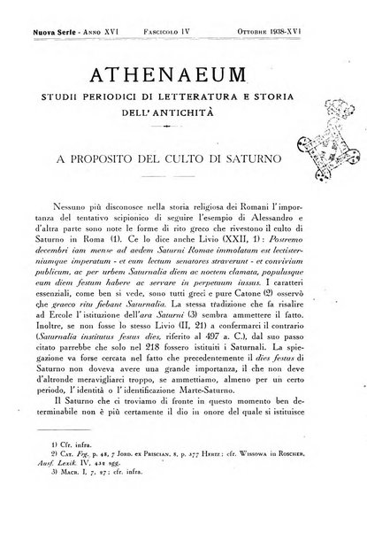 Athenaeum studi periodici di letteratura e storia