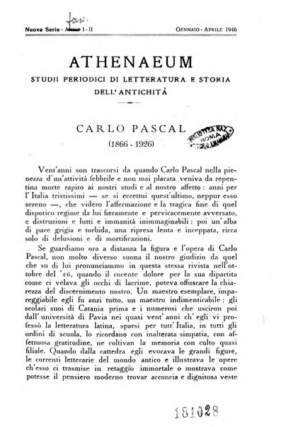 Athenaeum studi periodici di letteratura e storia