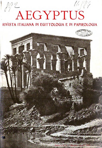 Aegyptus rivista italiana di egittologia e di papirologia