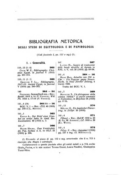 Aegyptus rivista italiana di egittologia e di papirologia