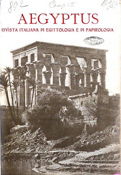 Aegyptus rivista italiana di egittologia e di papirologia