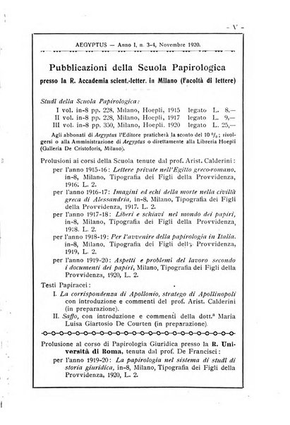 Aegyptus rivista italiana di egittologia e di papirologia